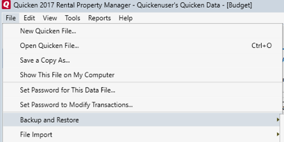 Backup, Restore, Save A Copy, Export From Quicken 2007 To 2018 For Mac